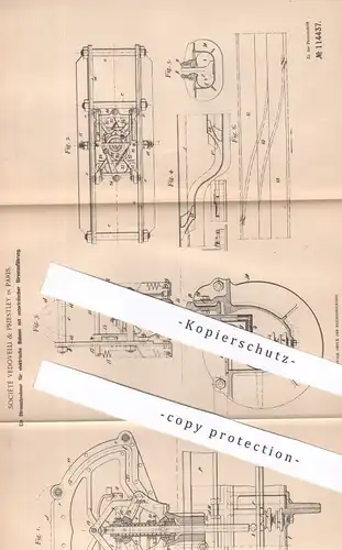 original Patent - Société Vedovelli & Priestley , Paris Frankreich | 1899 | Stromabnehmer f. Straßenbahn | elektr. Bahn