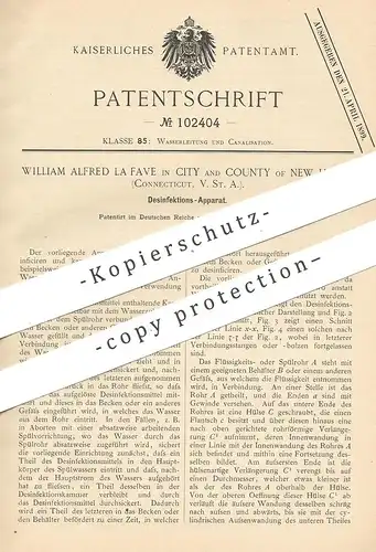 original Patent - William Alfred La Fave , New Haven , Connecticut , USA , 1898 , Desinfektionsapparat | Desinfektion !