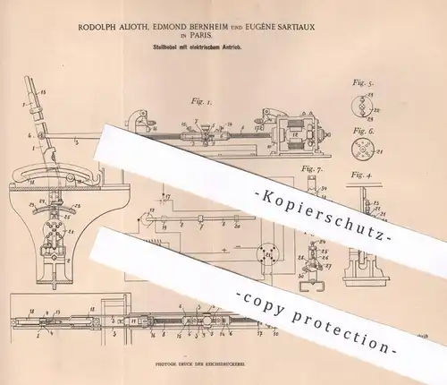 original Patent - Rodolph Alioth , Edmond Bernheim , Eugène Sartiaux , Paris , Frankreich , 1900 , elektr. Stellhebel !!