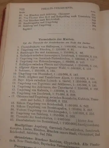 Baedekers Oberbayern , 1921, Reisehandbuch , Bayern , Reklame , Tegernsee , Berchtesgaden , Friedrichshafen , Immenstadt