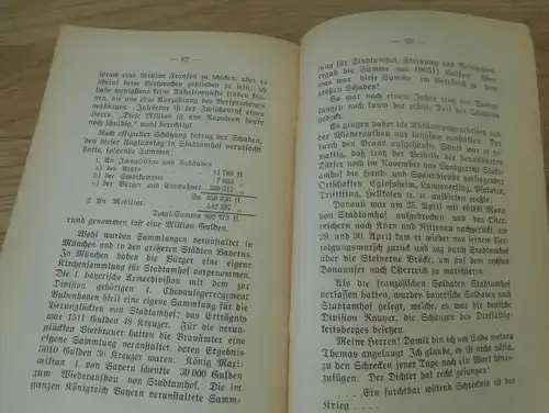 Die Schreckenstage von Stadtamhof im April 1809 , Steinweg u. Reinhausen , 1909 ,  Lokalgeschichte , Regensburg !!!