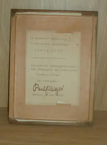 Reichswerke Hermann Göring , 1938 , Paul Pleiger und Henry Ford , gerahmtes Foto mit 2x Autograph !!!