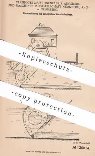 original Patent - Vereinigte Maschinenfabrik Augsburg & Maschinenbaugesellschaft Nürnberg AG | Stauvorrichtung | Fluss