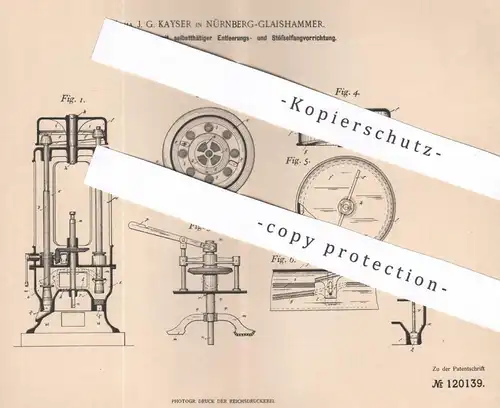 original Patent - J. G. Kayser , Nürnberg / Glaishammer , 1900 , Bronze - Stampfwerk | Stößel !!