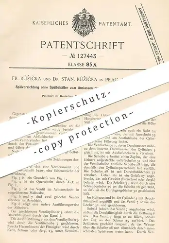 original Patent - Fr. & Dr. Stan. Ruzicka , Prag , Kgl. Weinberge , 1900 , Spülung ohne Spülbehälter | Wasser - Druck !!