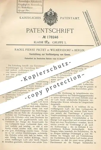 original Patent - Raoul Pierre Pictet , Berlin / Wilmersdorf , 1902 , Verflüssigung von Gasen | Gas , Gase | Motor !!!
