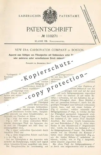 original Patent - New Era Carbonator Company , Boston , 1898 , Sättigen von Flüssigkeiten mit Kohlensäure | Bier , Wein