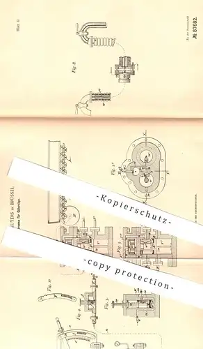 original Patent - Charles Luyers , Brüssel , 1894 , Luftbremse für Güterzug | Zug , Bremse , Eisenbahn , Lokomotive !!!