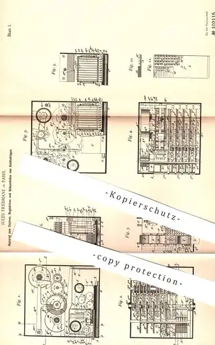original Patent - Jules Frydmane , Paris , Frankreich , 1897 , Registrieren von Geld | Kasse , Münzen | Zahlen addieren
