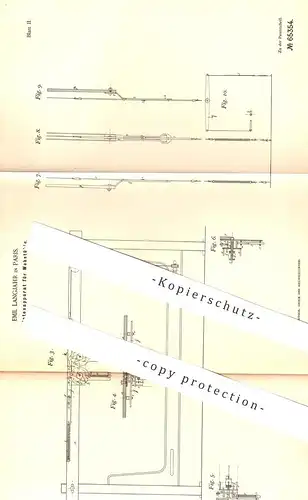 original Patent - Emil Langjahr , Paris , Frankreich , 1892 , Leistenapparat für Webstühle | Webstuhl , Weben , Weber !