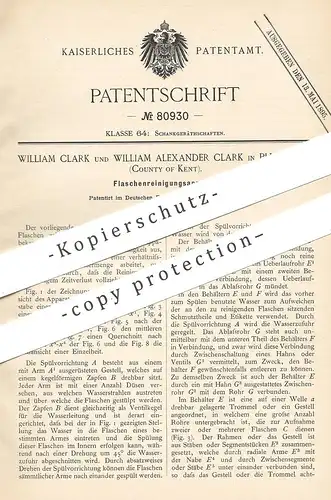original Patent - William Clark , William Alexander Clark , Plumstead , Kent , 1894 , Flaschen reinigen | Flasche , Glas