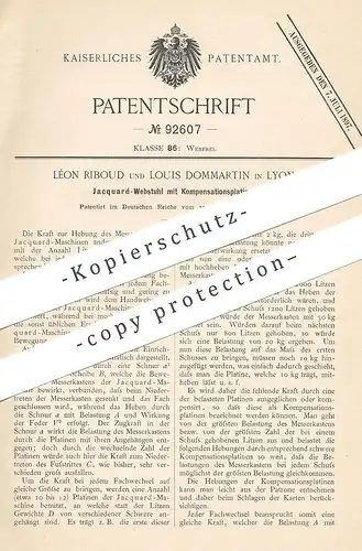 original Patent - Léon Riboud , Louis Dommartin , Lyon , 1895 , Jacquard - Webstuhl | Weben , Weber , Weberei | Platinen