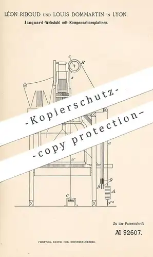 original Patent - Léon Riboud , Louis Dommartin , Lyon , 1895 , Jacquard - Webstuhl | Weben , Weber , Weberei | Platinen