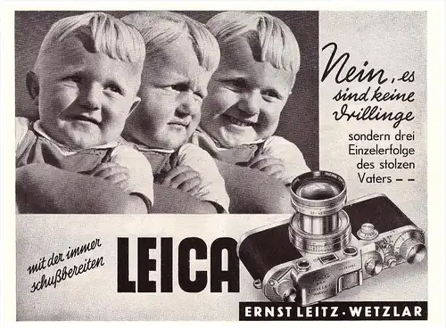 original Werbung - 1941 - LEICA Camera von Ernst Leitz in Wetzlar !!!