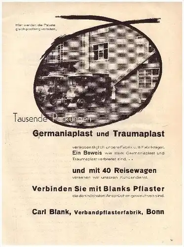 original Werbung - 1938 - GERMANIAPLAST - Pflaster , Carl Blank in Bonn , Arzt , Apotheke , A4 Seite !!