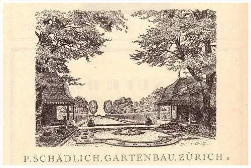 original Werbung - 1927 - Paul Schädlich , Gartenbau in Zürich !!!