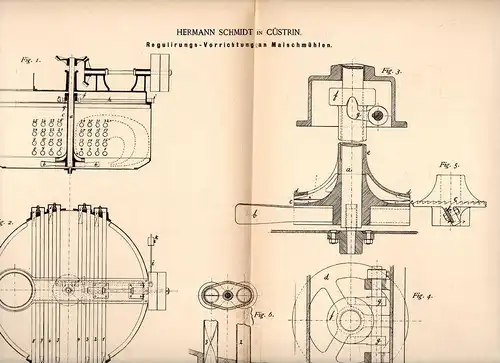 Original Patentschrift - H. Schmidt in Cüstrin / Kostrzyn nad Odr&#261; , 1885 , Reglierung , Brauerei , Brennerei , Alk