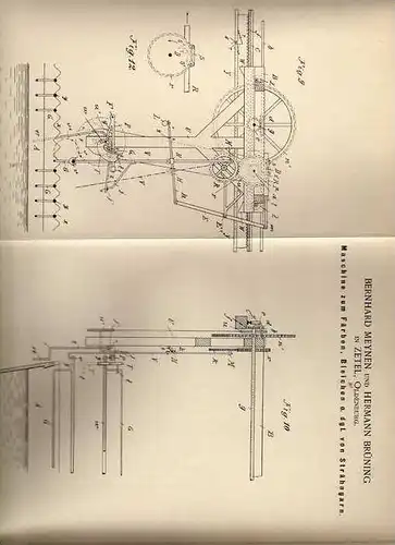 Original Patentschrift - H. Brüning in Zetel , Oldenburg , 1898 , Maschine zum Färben und Bleichen , Garn !!!