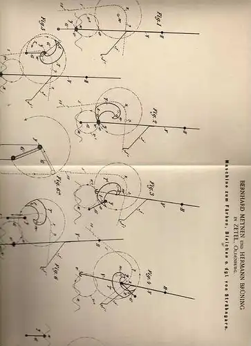 Original Patentschrift - H. Brüning in Zetel , Oldenburg , 1898 , Maschine zum Färben und Bleichen , Garn !!!