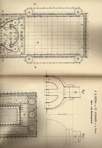 Original Patentschrift -  C. Dörr in St.Johann a. der Saar , 1886 , Backapparat  , Bäckerei , Bäcker !!