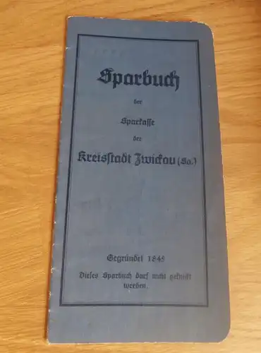 altes Sparbuch Zwickau , 1936 - 1944 , Kurt Pöhland , Sparkasse , Bank !!!