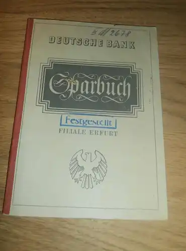 altes Sparbuch Erfurt ,1944 - Mai 1945 , Elfriede Taucher geb. Walpuski , Leopoldstrasse , Sparkasse , Bank !!!