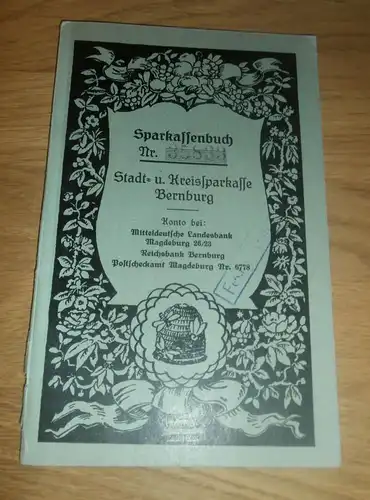 altes Sparbuch Bernburg  ,1940 - 1946 , Inge Ullenberger , Rößeberg , Sparkasse , Bank !!!