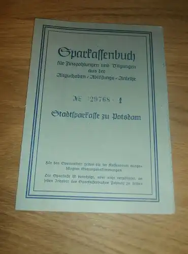 altes Sparbuch Potsdam Babelsberg ,1952 , Fritz Reipert , Albrechtstraße , Sparkasse , Bank !!!