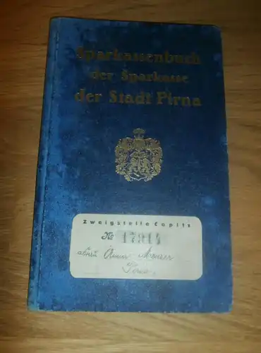 altes Sparbuch Pirna ,1933-1946 , Emma Menzer , Sparkasse , Bank !!!