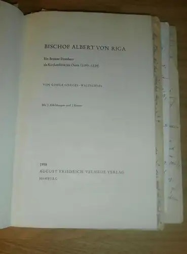 Bischof Albert von Riga , 1958 , altes Buch , mit wissenschaftlichen Dokumenten / Forschung  , Russland , Bremen !!!