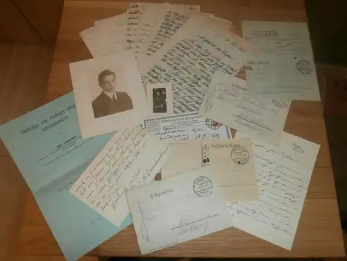 Nachlass v. Carl Emmelius , Bad Waldsee ,1915-18 ,an Dr. Vodoz , Kriegsberichte aus Feuerstellung , Fulda , Baden-Baden