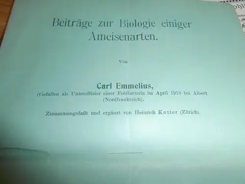 Nachlass v. Carl Emmelius , Bad Waldsee ,1915-18 ,an Dr. Vodoz , Kriegsberichte aus Feuerstellung , Fulda , Baden-Baden