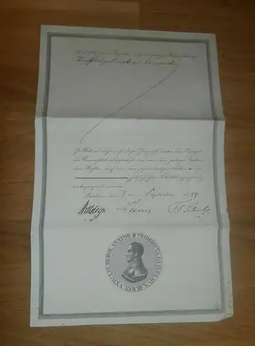 Urkunde / Zeugnis königliche Friedrich Wilhelm Universität Berlin , 1889 , Dr. Vodoz , La Tour de Peilz , mit Autograph