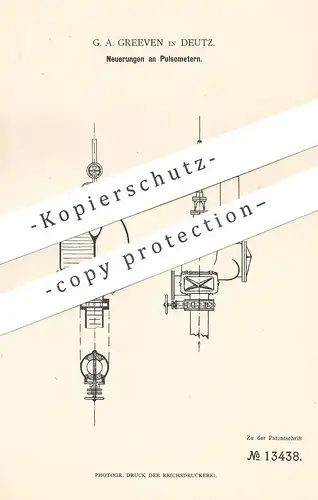 original Patent - G. A. Greeven , Deutz / Köln / Rhein  1880 , Pulsometer | Pumpe , Pumpen | Dampfmaschine , Dampfkessel