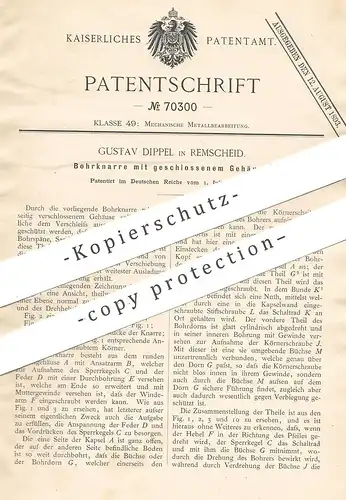 original Patent - Gustav Dippel , Remscheid , 1892 , Bohrknarre | Bohrer , Bohrmaschine , Bohren | Metall , Schlosser