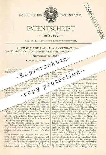 original Patent - George Marie Capell , Passenham | G. Scougal Macbean in the Grove , Bishopstoke , England | Ventilator