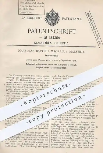 original Patent - Louis Jean Baptiste Magaria , Marseille  1905 , Türverschluss | Tür , Schloss , Türschloss , Schlosser