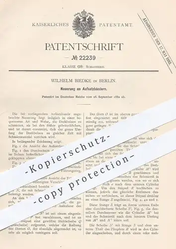 original Patent - Wilhelm Biedke , Berlin 1882 , Aufsatzbänder | Aufsatzband | Bolzen , Metall , Schlosser , Schlosserei