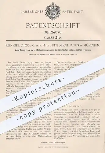 original Patent - Reiniger & Co. GmbH , Friedrich Janus , München , Messvorrichtung in magnetischen Feldern | Magnet !!