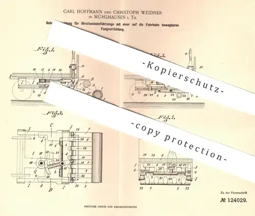 original Patent - Carl Hoffmann , Christoph Weidner  , Mühlhausen , 1901 , Schutz für Straßenbahnen | Eisenbahn !!