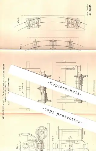 original Patent - AG für Fabrikation von Eisenbahnmaterial , Görlitz , 1901 , Rollbock mit Drehschemel | Eisenbahn !!!