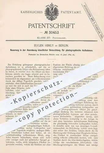 original Patent - Eugen Himly , Berlin , 1884 , künstliche Beleuchtung in der Fotografie | Fotograf , Kamera , Foto !!