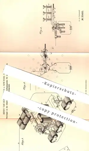 original Patent - Henry van Hoevenbergh , New York USA 1883 , Übertragung & Empfangen am Typendrucktelegraph | Telegraph