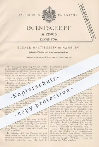 original Patent - Eduard Martienssen , Hamburg , 1901 , Schreibstifthalter | Schreibfeder , Bleistift , Füllhalter !!!