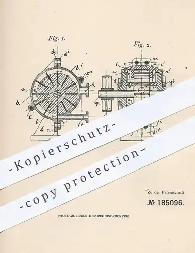 original Patent - Emil Langnickel , Berlin 1905 , Kraftmaschine mit umlaufenden Kolben | Motor , Motoren , Dampfmaschine