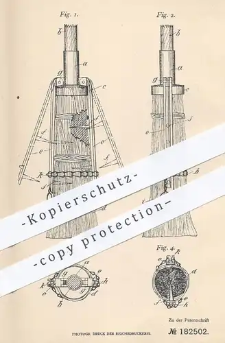 original Patent - Georg Brüstle , Stuttgart , 1906 , Besenstiel - Befestigung | Besen , Bürste , Stiel , Holz , Reisig !