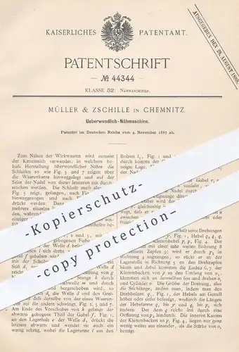 original Patent - Müller & Zschille , Chemnitz , 1887 , Überwendlich - Nähmaschine | Nähmaschinen | Nähen , Schneider