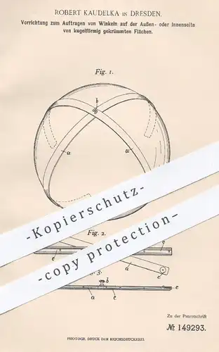 original Patent - Robert Kaudelka , Dresden , 1903 , Auftragen bzw. Anreißen von Winkeln | Winkel , Winkelmesser !!!