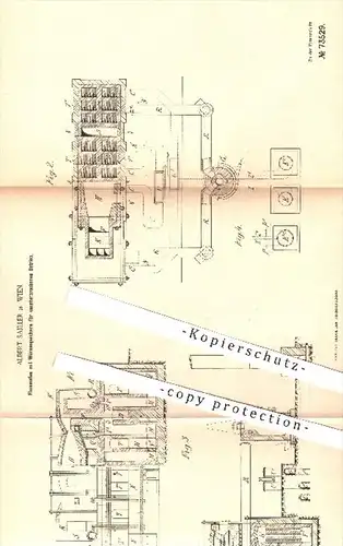 original Patent - A. Sailler , Wien , 1893 , Flammofen mit Wärmespeicher | Ofen , Öfen , Ofenbauer , Heizung , Feuerung