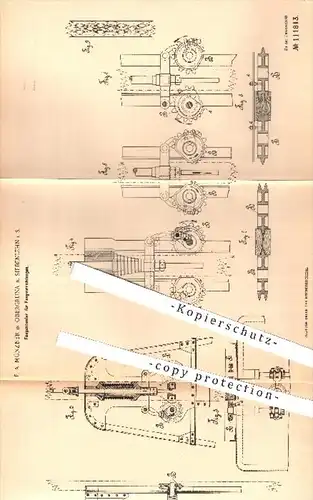 original Patent - F. A. Münzner , Obergruna / Siebenlehn , 1898 , Fangexcenter für Fangvorrichtungen | Excenter !!!